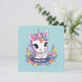 Sweet Magical Baby Unicorn Dankeskarte (Stehend Vorderseite)