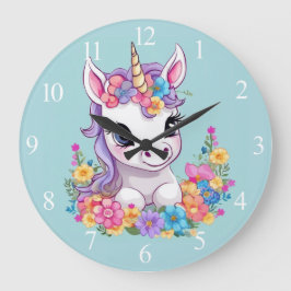Sweet Magical Baby Unicorn Große Wanduhr