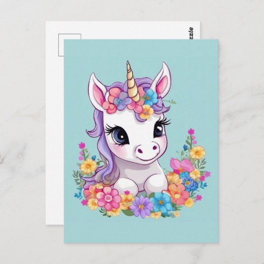 Sweet Magical Baby Unicorn Postkarte (Vorne/Hinten)