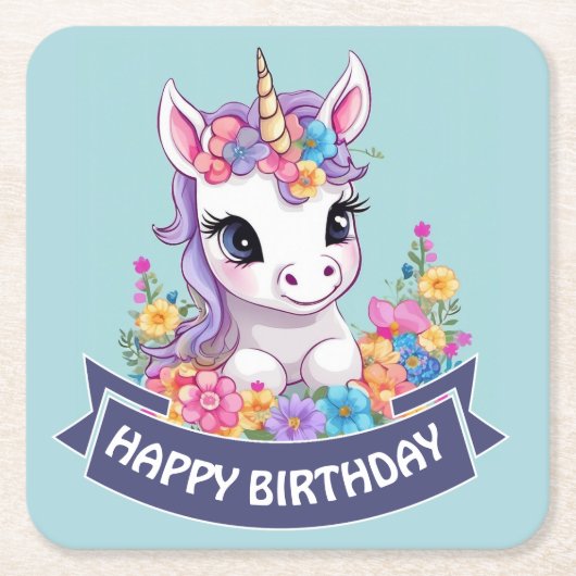 Sweet Magical Baby Unicorn Rechteckiger Pappuntersetzer (Vorderseite)