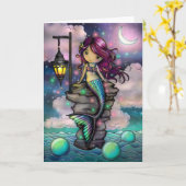 Sweet Magical Mermaid Artwork von Molly Harrison Karte (Gelbe Blume)