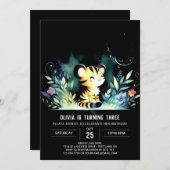 Sweet Magical Tiger Birthday Einladung (Vorne/Hinten)