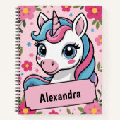 Sweet Magical Unicorn Design Personalisiert Girl Notizblock (Vorderseite)