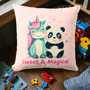 Sweet & Magical Unicorn & Panda Dekoration des K Kissen