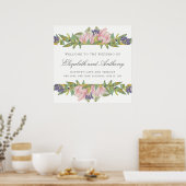 Sweet Magnolia Watercolor Wedding Sign Poster (Küche)