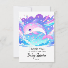 Sweet Majestic Dolphin Baby Dusche Dankeskarte