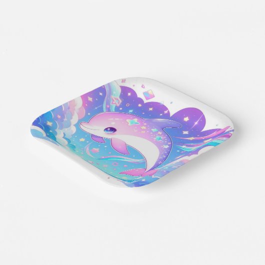 Sweet Majestic Dolphin Baby Dusche Pappteller (Gewinkelt)