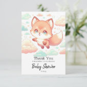 Sweet Majestic Fox Baby Dusche Dankeskarte (Stehend Vorderseite)
