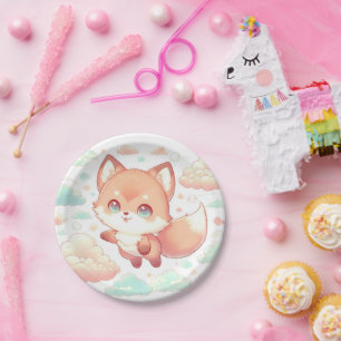 Sweet Majestic Fox Baby Dusche Pappteller