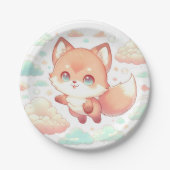 Sweet Majestic Fox Baby Dusche Pappteller (Vorderseite)
