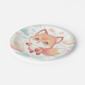 Sweet Majestic Fox Baby Dusche Pappteller (Schrägansicht)