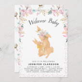 Sweet Mama & Baby Bunnies Begrüßungsbaby Einladung (Vorne/Hinten)