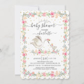 Sweet Mama & Baby Swan Baby Shower Einladung (Vorderseite)