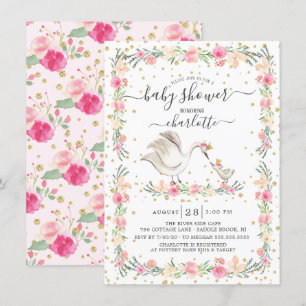 Sweet Mama & Baby Swan Baby Shower Einladung