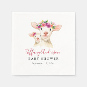 Sweet Mama und Baby Lamb Floral Baby Dusche Napkin Serviette