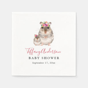 Sweet Mama und Baby Mouse Blumenbaby Dusche Napkin Serviette