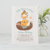 Sweet mamma fox & baby fox Baby Dusche Einladungen (Stehend Vorderseite)