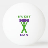 Sweet Man Funny Green Man mit Lila Sweet Art Tischtennisball (Vorderseite)