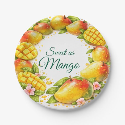 Sweet Mango Tropical Fruit Paper Plates Pappteller (Vorderseite)