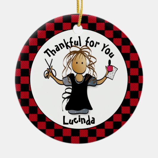 Sweet Manicurist Gift - Niedlich Danke, Nail Tech Keramik Ornament (Vorne)