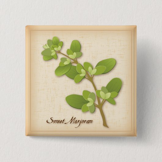 Sweet Marjoram Herb Button (Vorderseite)