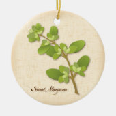 Sweet Marjoram Herb Keramik Ornament (Vorne)