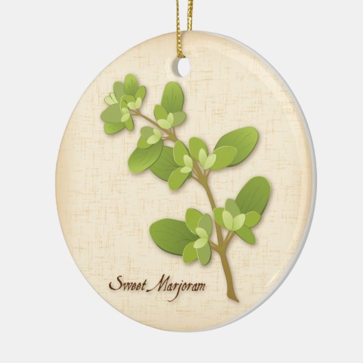 Sweet Marjoram Herb Keramik Ornament (Links)