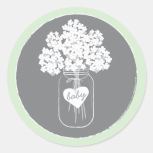 Sweet Mason Jar Baby Shower Sticker