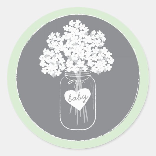 Sweet Mason Jar Baby Shower Sticker (Vorderseite)