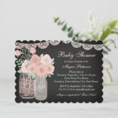 Sweet Mason Jar Chalkboard Baby Dusche einladen Einladung (Stehend Vorderseite)