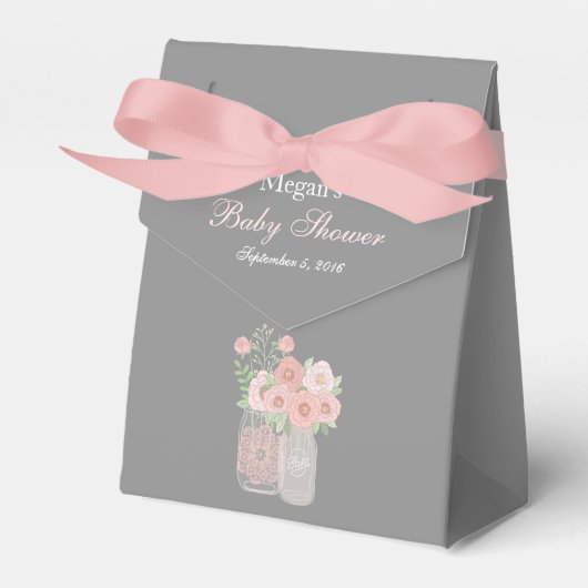 Sweet Mason Jar Pink Gray Baby Duschbox Geschenkschachtel (Vorderseite)