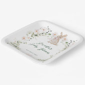 Sweet Meadow Bunny & Wildflowers Baby Shower Pappteller (Gewinkelt)