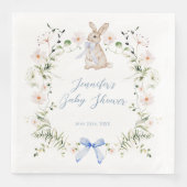 Sweet Meadow Bunny Wildflowers Bow Baby Shower Serviette (Vorderseite)
