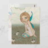 Sweet Meadows - Fairy jackalope Postcard Postkarte (Vorne/Hinten)