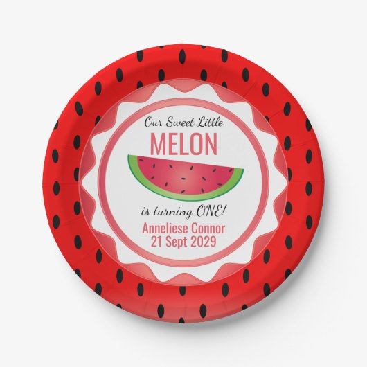 Sweet Melon Birthday Pappteller (Vorderseite)