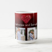Sweet Memory Couple Photo and Editable Name Custom Kaffeetasse (Mittel)