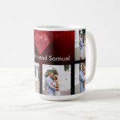Sweet Memory Couple Photo and Editable Name Custom Kaffeetasse (VorderseiteRechts)