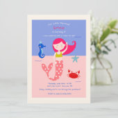Sweet Mermaid Einladung (Stehend Vorderseite)