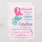 Sweet Mermaid Sparkle Girly Birthday Party Einladung (Vorne/Hinten)