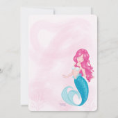 Sweet Mermaid Sparkle Girly Birthday Party Einladung (Rückseite)