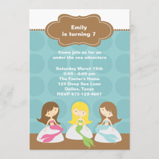 Sweet Mermaids Geburtstagseinladungen Einladung