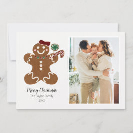 Sweet Merry Christmas Gingerbread Girl Foto Feiertagskarte