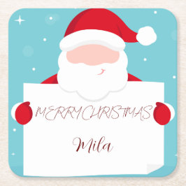 Sweet Merry Christmas Santa Claus Rechteckiger Pappuntersetzer