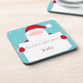 Sweet Merry Christmas Santa Claus Square Paper Coa Getränkeuntersetzer (Linke Seite)