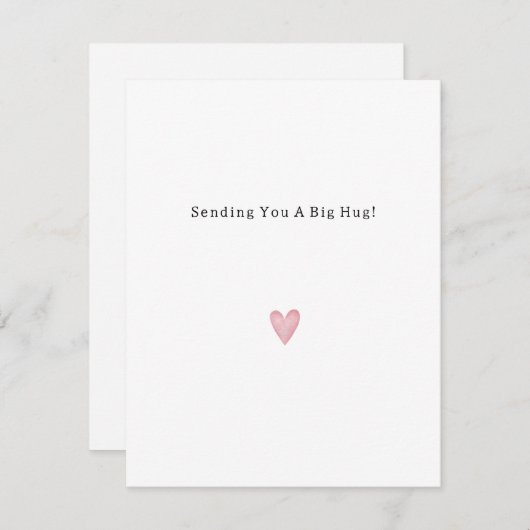 Sweet Message Big Hug Support Quote Card (Vorne/Hinten)
