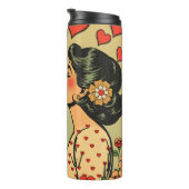 Sweet Mid Century Couple Retro Pop Art Thermosbecher (Nach rechts gedreht)