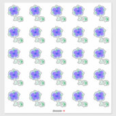 Sweet Mini Lila Blume Decals Aufkleber (Blatt)