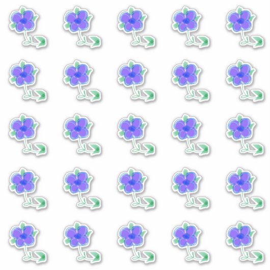 Sweet Mini Lila Blume Decals Aufkleber (Vorderseite)