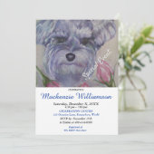 SWEET MINI SCHNAUZER PUPPY WISHES HAPPY BIRTHDAY EINLADUNG (Stehend Vorderseite)