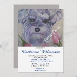 SWEET MINI SCHNAUZER PUPPY WISHES HAPPY BIRTHDAY EINLADUNG